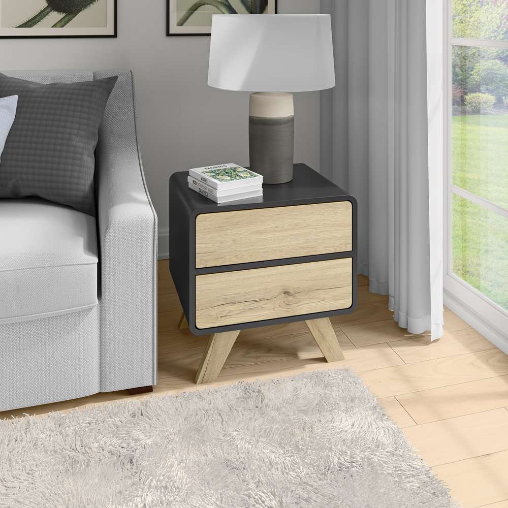 Bestar - Alhena 20W End Table in Uv Black &Amp; Sandy Brown Oak - 119240-000133 veiw 7