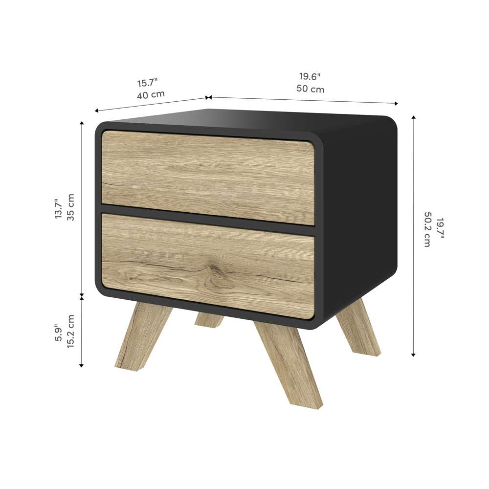 Bestar - Alhena 20W End Table in Uv Black &Amp; Sandy Brown Oak - 119240-000133 veiw 10