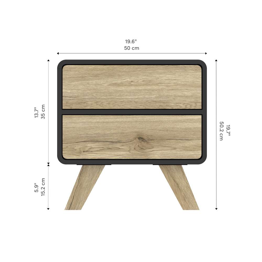 Bestar - Alhena 20W End Table in Uv Black &Amp; Sandy Brown Oak - 119240-000133 veiw 11
