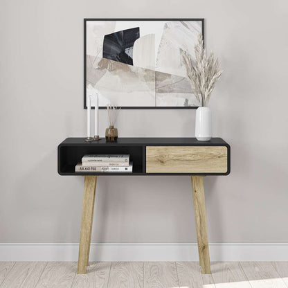 Bestar - Alhena 40W Console Table in Uv Black &Amp; Sandy Brown Oak - 119160-000133 veiw 7