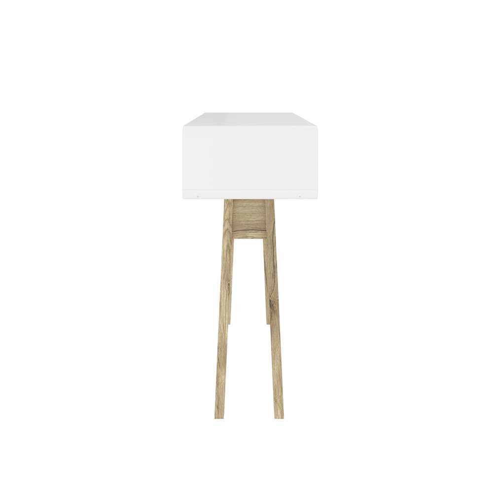 Bestar - Alhena 40W Console Table in Uv White &Amp; Sandy Brown Oak - 119160-000001 veiw 3