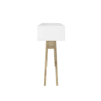 Bestar - Alhena 40W Console Table in Uv White &Amp; Sandy Brown Oak - 119160-000001 veiw 3