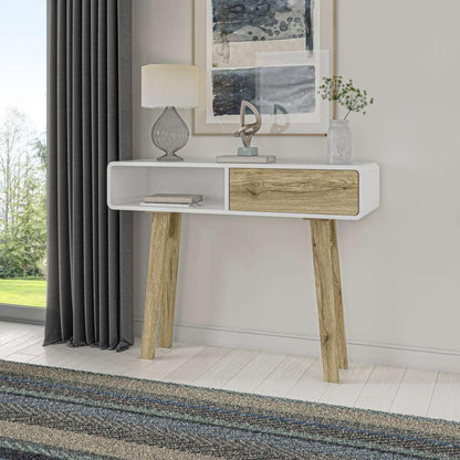 Bestar - Alhena 40W Console Table in Uv White &Amp; Sandy Brown Oak - 119160-000001 veiw 7
