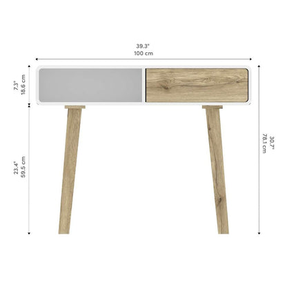 Bestar - Alhena 40W Console Table in Uv White &Amp; Sandy Brown Oak - 119160-000001 veiw 11