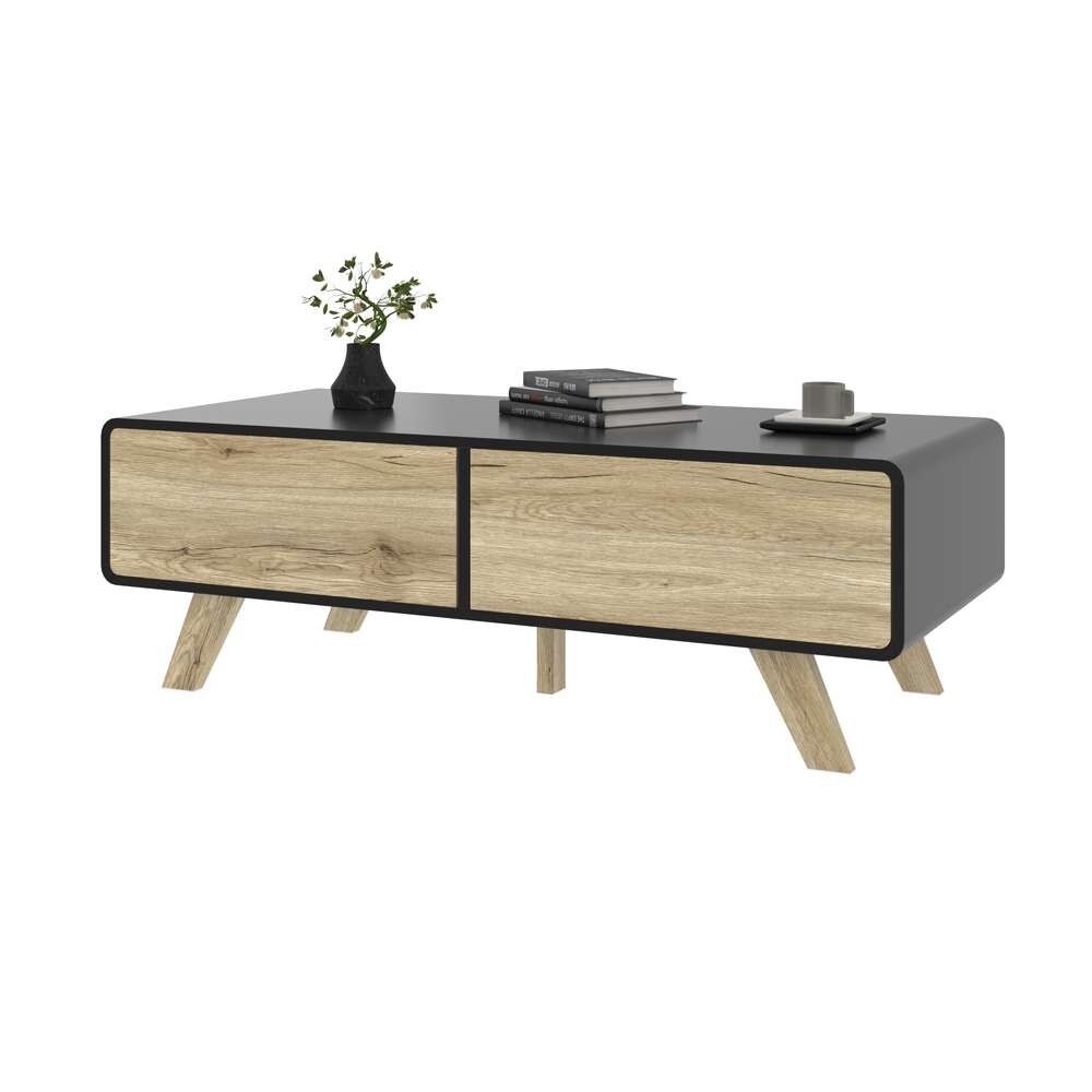 Bestar - Alhena 48W Coffee Table in Uv Black &Amp; Sandy Brown Oak - 119161-000133 veiw 6