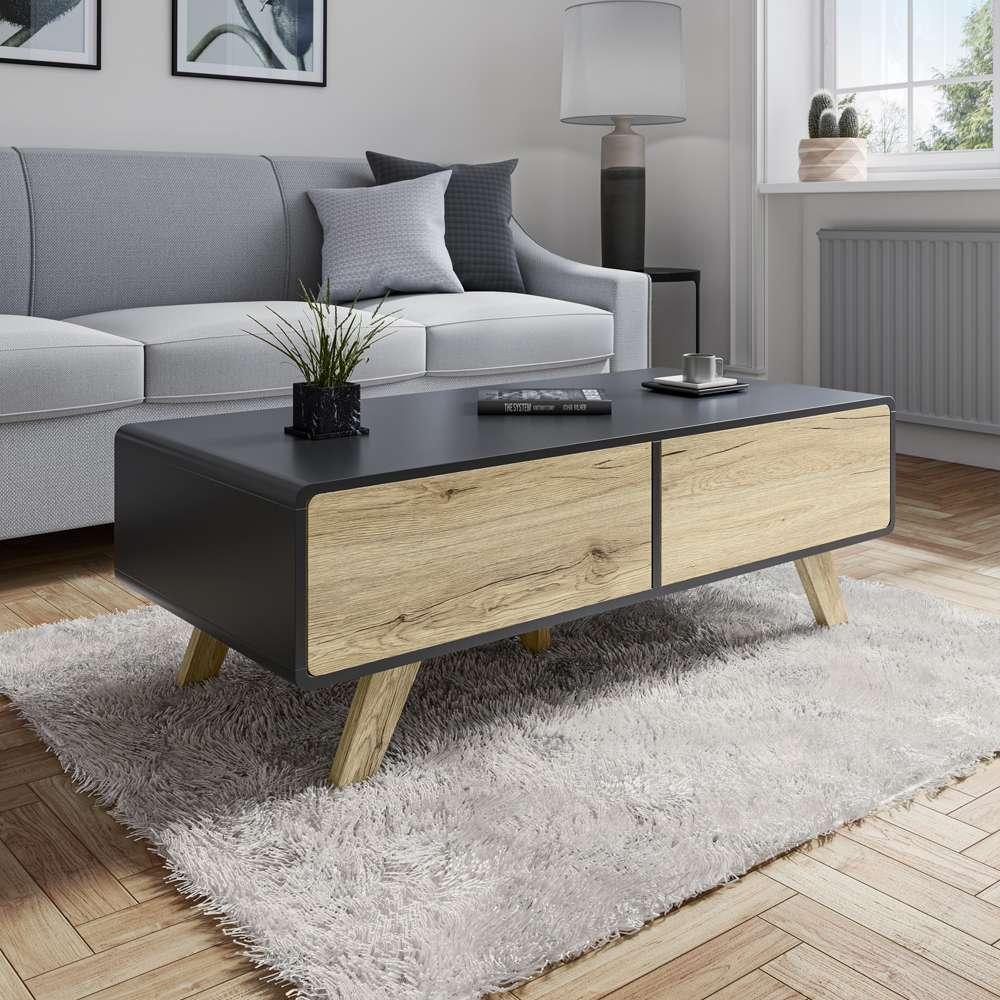 Bestar - Alhena 48W Coffee Table in Uv Black &Amp; Sandy Brown Oak - 119161-000133 veiw 7