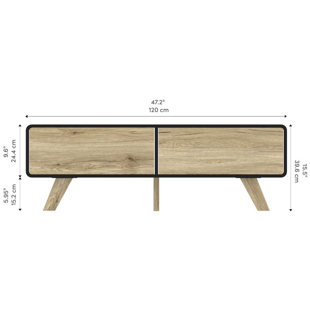 Bestar - Alhena 48W Coffee Table in Uv Black &Amp; Sandy Brown Oak - 119161-000133 veiw 11