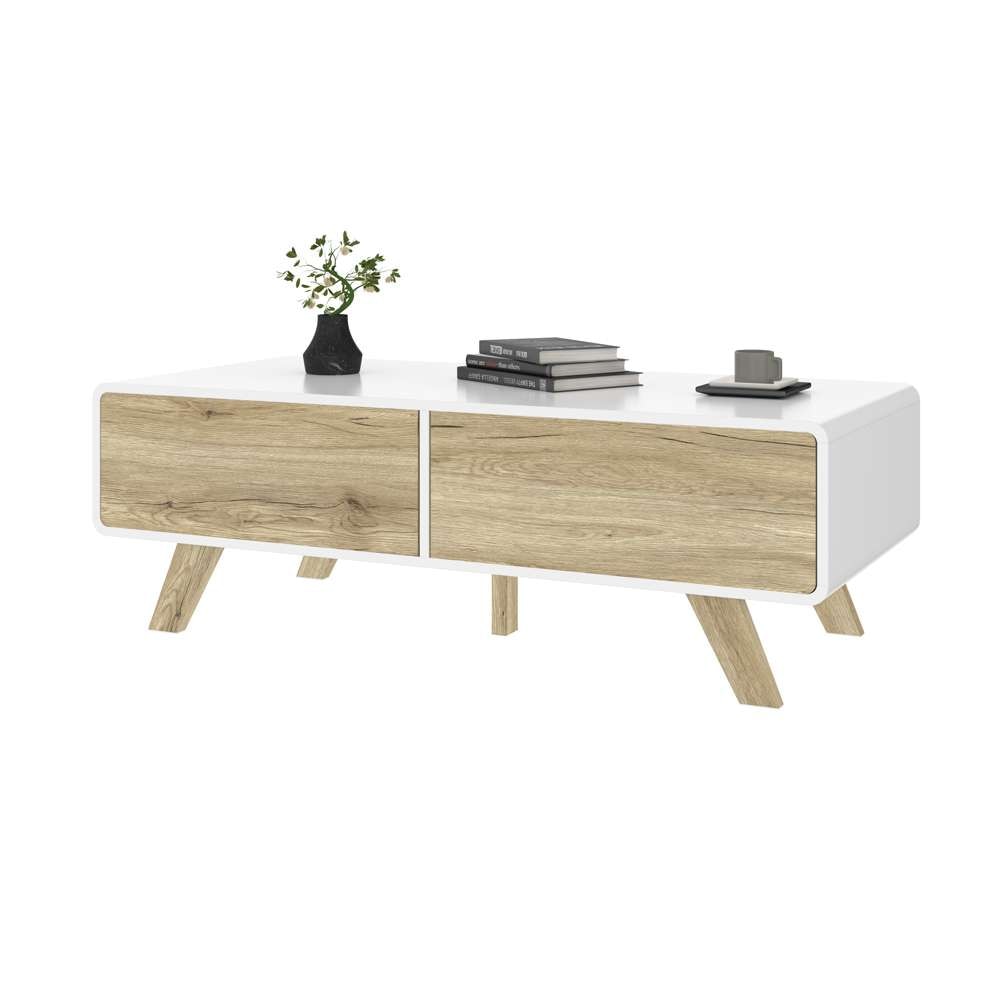 Bestar - Alhena 48W Coffee Table in Uv White &Amp; Sandy Brown Oak - 119161-000001 veiw 6