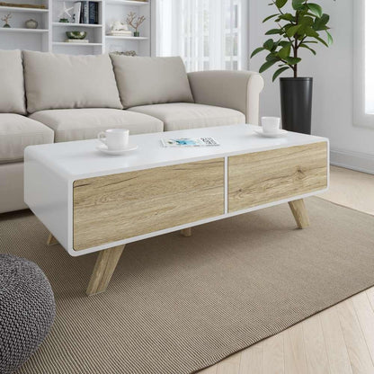 Bestar - Alhena 48W Coffee Table in Uv White &Amp; Sandy Brown Oak - 119161-000001 veiw 7
