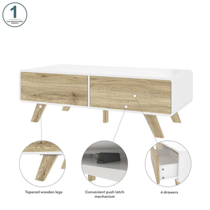 Bestar - Alhena 48W Coffee Table in Uv White &Amp; Sandy Brown Oak - 119161-000001 veiw 9