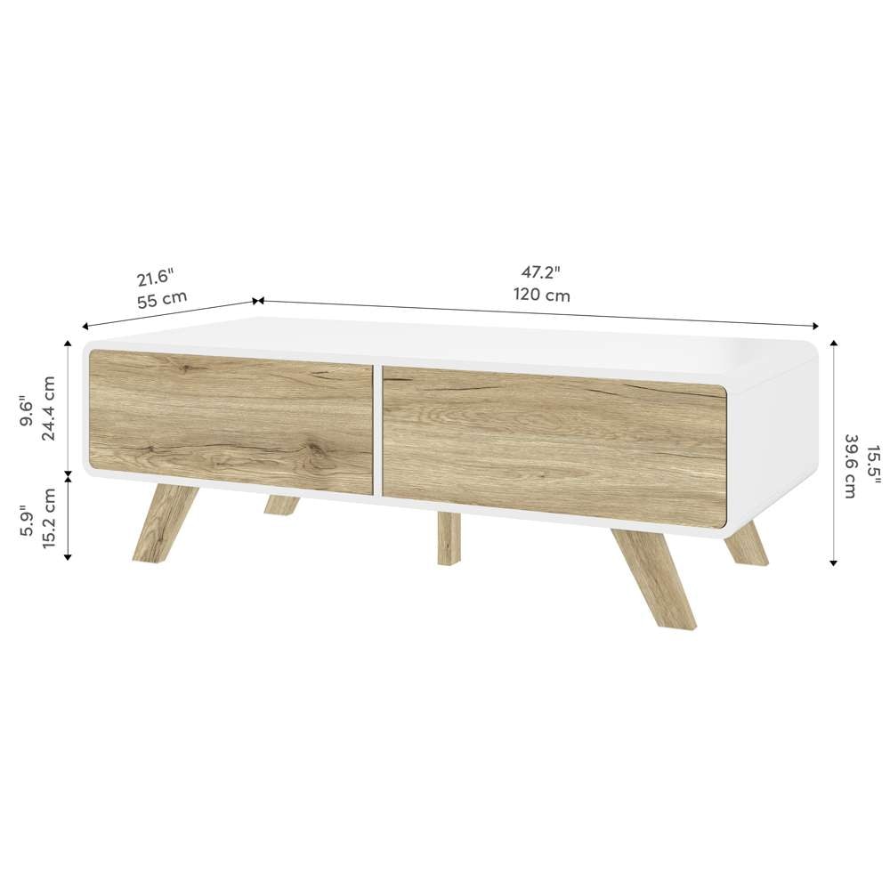Bestar - Alhena 48W Coffee Table in Uv White &Amp; Sandy Brown Oak - 119161-000001 veiw 10
