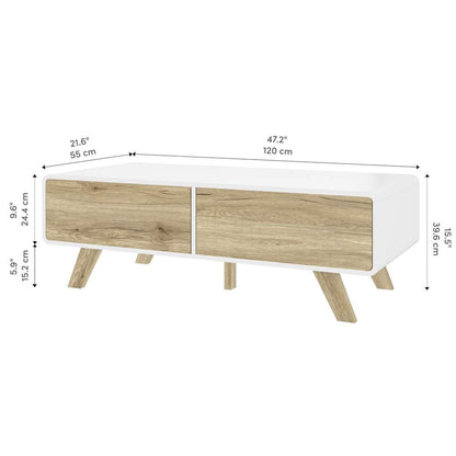 Bestar - Alhena 48W Coffee Table in Uv White &Amp; Sandy Brown Oak - 119161-000001 veiw 10