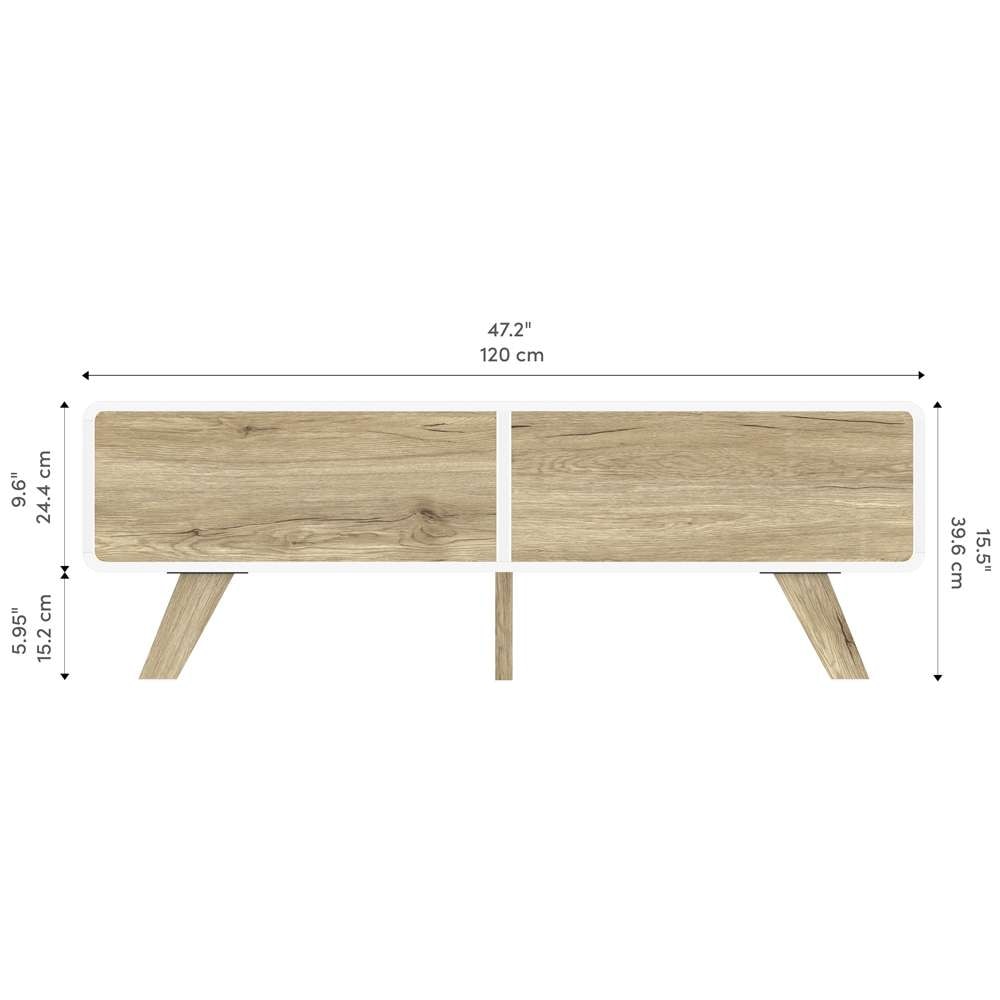 Bestar - Alhena 48W Coffee Table in Uv White &Amp; Sandy Brown Oak - 119161-000001 veiw 11