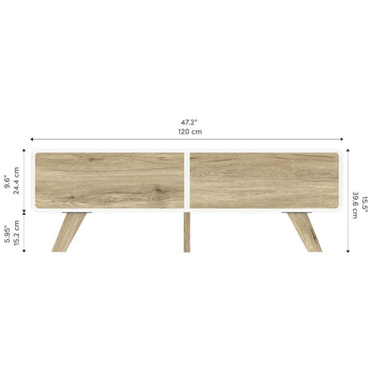 Bestar - Alhena 48W Coffee Table in Uv White &Amp; Sandy Brown Oak - 119161-000001 veiw 11