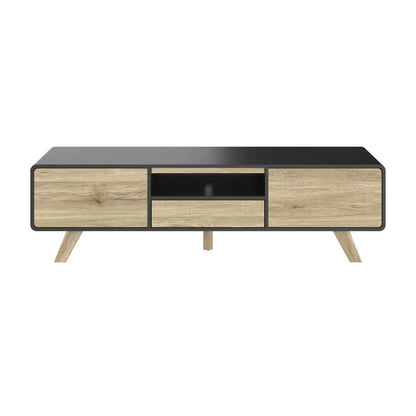 Bestar - Alhena 63W Tv Stand For 50 Inch Tv in Uv Black &Amp; Sandy Brown Oak - 119200-000133 veiw 2