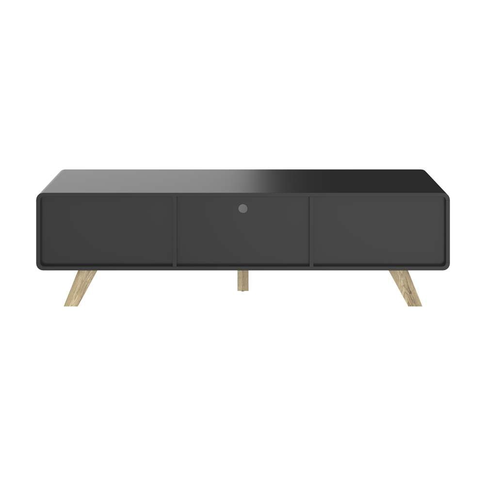 Bestar - Alhena 63W Tv Stand For 50 Inch Tv in Uv Black &Amp; Sandy Brown Oak - 119200-000133 veiw 4