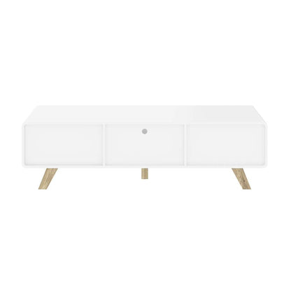 Bestar - Alhena 63W Tv Stand For 50 Inch Tv in Uv White &Amp; Sandy Brown Oak - 119200-000001 veiw 4