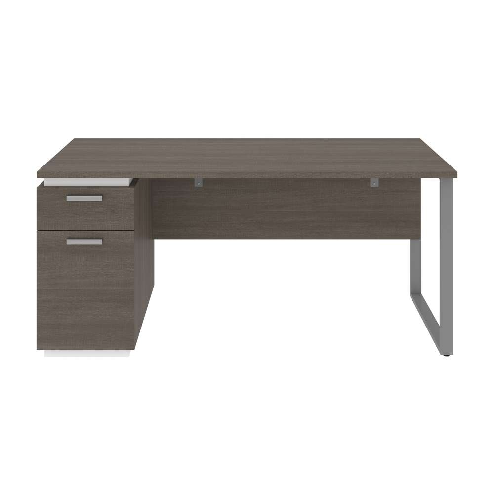 Bestar - Aquarius 66W Desk with Single Pedestal in Bark Grey & White - 114400-000047 veiw 3
