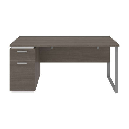 Bestar - Aquarius 66W Desk with Single Pedestal in Bark Grey & White - 114400-000047 veiw 3