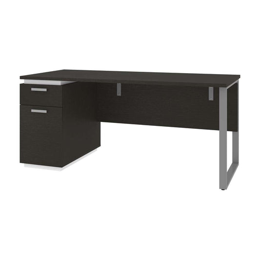 Bestar - Aquarius 66W Desk with Single Pedestal in Deep Grey & White - 114400-000032 veiw 1