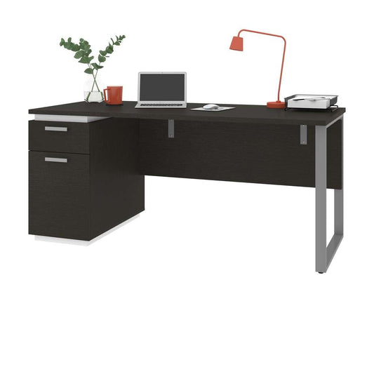Bestar - Aquarius 66W Desk with Single Pedestal in Deep Grey & White - 114400-000032 veiw 2