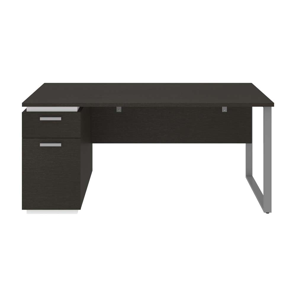 Bestar - Aquarius 66W Desk with Single Pedestal in Deep Grey & White - 114400-000032 veiw 3