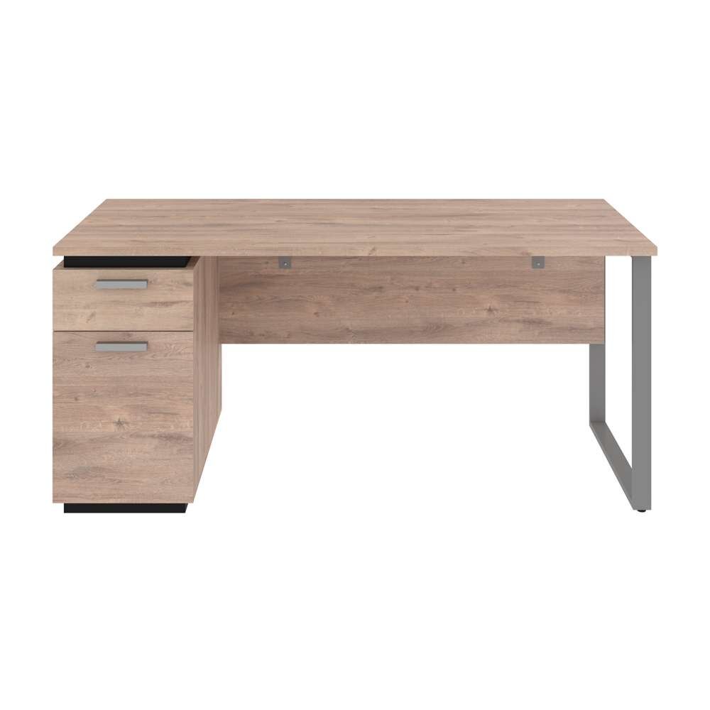 Bestar - Aquarius 66W Desk with Single Pedestal in Rustic Brown & Graphite - 114400-000009 veiw 3