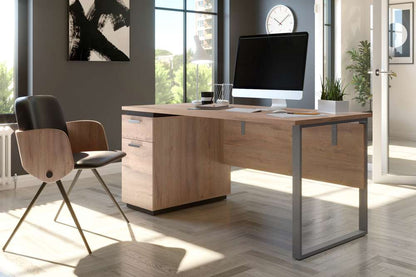 Bestar - Aquarius 66W Desk with Single Pedestal in Rustic Brown & Graphite - 114400-000009 veiw 7