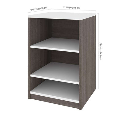 Bestar - Cielo 105W Queen Murphy Bed with Floating Shelves and Drawers (104W) in Bark Grey & White - 80881-47 veiw 5