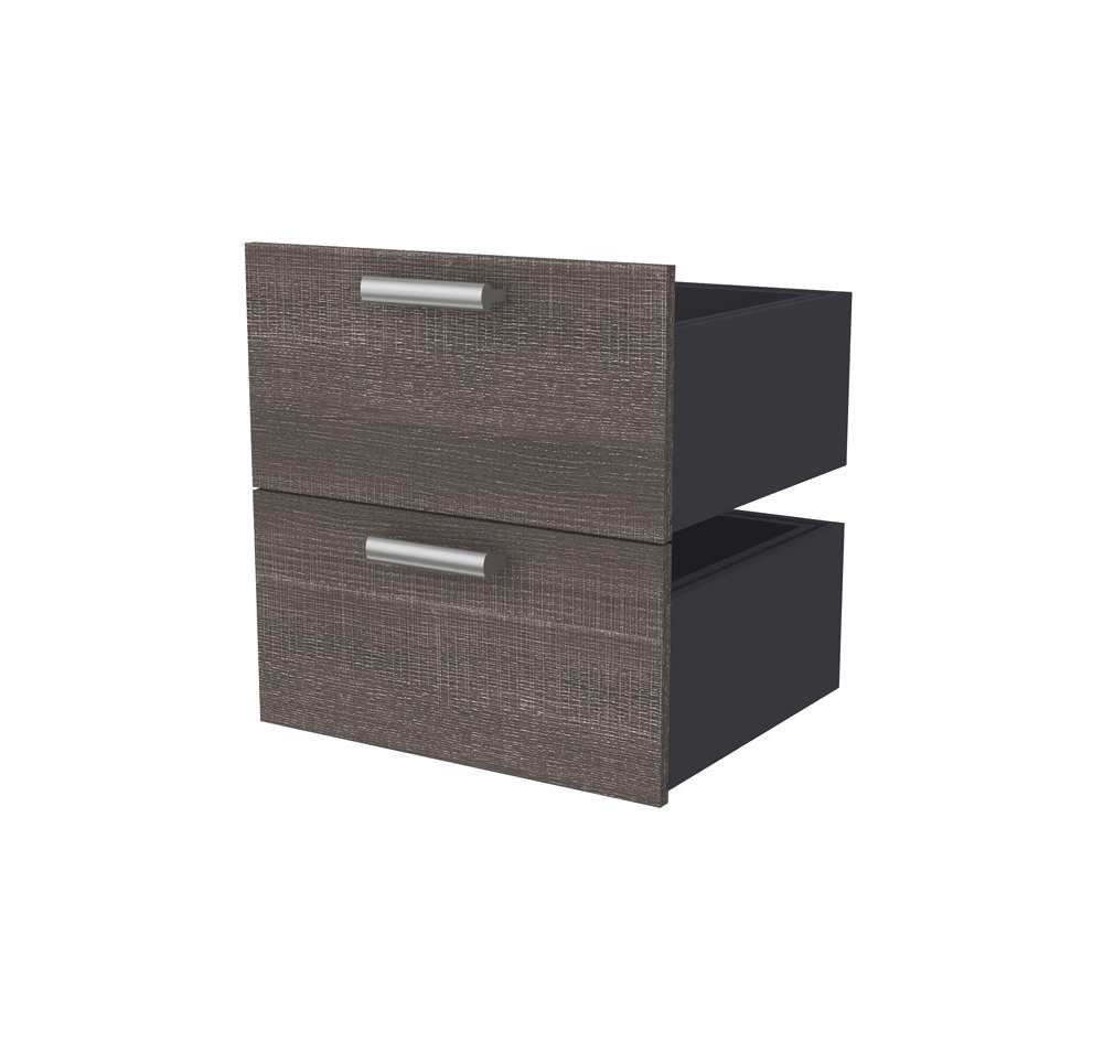 Bestar - Cielo 105W Queen Murphy Bed with Floating Shelves and Drawers (104W) in Bark Grey & White - 80881-47 veiw 6