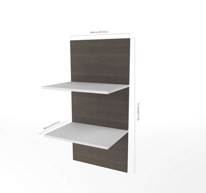 Bestar - Cielo 105W Queen Murphy Bed with Floating Shelves and Drawers (104W) in Bark Grey & White - 80881-47 veiw 7