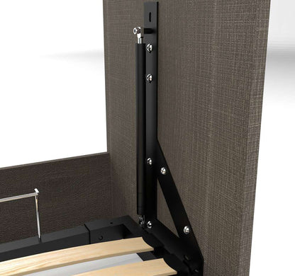 Bestar - Cielo 105W Queen Murphy Bed with Floating Shelves and Drawers (104W) in Bark Grey & White - 80881-47 veiw 9