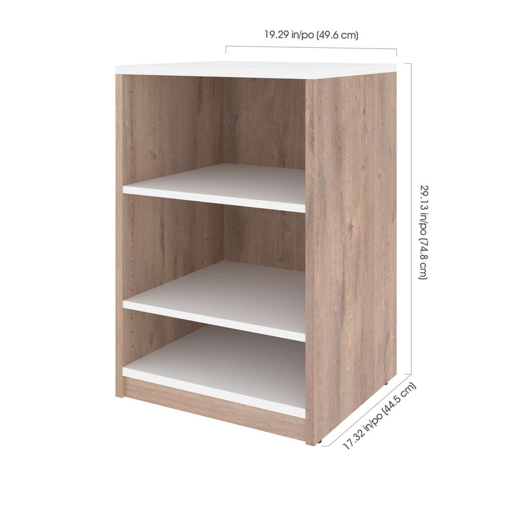 Bestar - Cielo 105W Queen Murphy Bed with Floating Shelves and Drawers (104W) in Rustic Brown & White - 80881-000009 veiw 10
