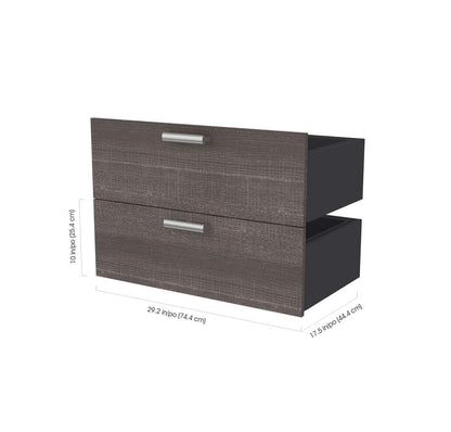 Bestar - Cielo 125W Queen Murphy Bed and 2 Shelving Units with Drawers (124W) in Bark Grey & White - 80885-47 veiw 11