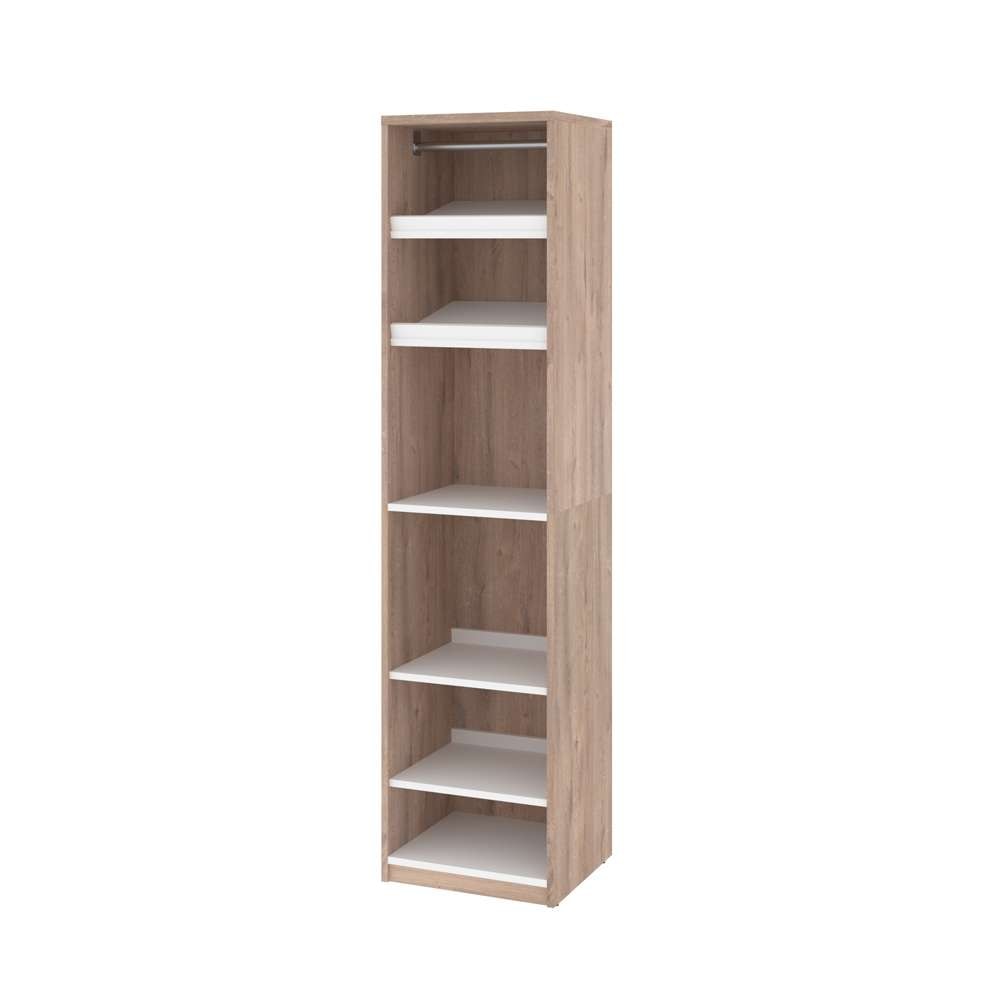 Bestar - Cielo 20W 19.5 Closet Organizer in Rustic Brown & White - 80167-000009 veiw 1