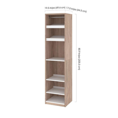 Bestar - Cielo 20W 19.5 Closet Organizer in Rustic Brown & White - 80167-000009 veiw 3