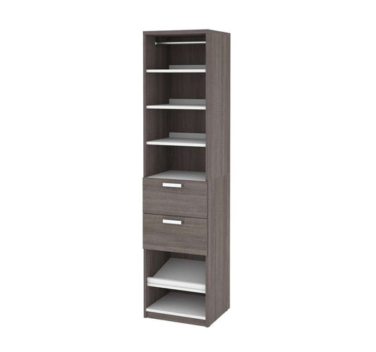 Bestar - Cielo 20W 19.5 Closet Organizer with Drawers in Bark Grey & White - 80860-47 veiw 1