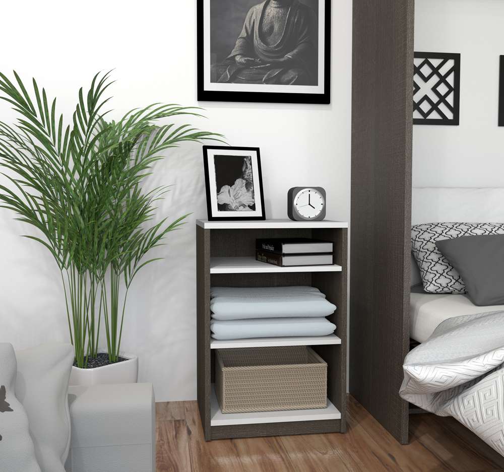 Bestar - Cielo 20W Low Shelving Unit in Bark Grey & White - 80169-1147 veiw 3