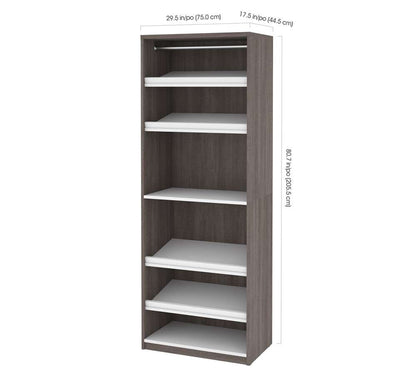 Bestar - Cielo 30W 29.5 Closet Organizer in Bark Grey & White - 80166-47 veiw 3