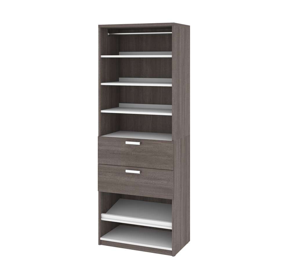 Bestar - Cielo 30W 29.5 Closet Organizer with Drawers in Bark Grey & White - 80861-47 veiw 1