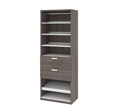 Bestar - Cielo 30W 29.5 Closet Organizer with Drawers in Bark Grey & White - 80861-47 veiw 1