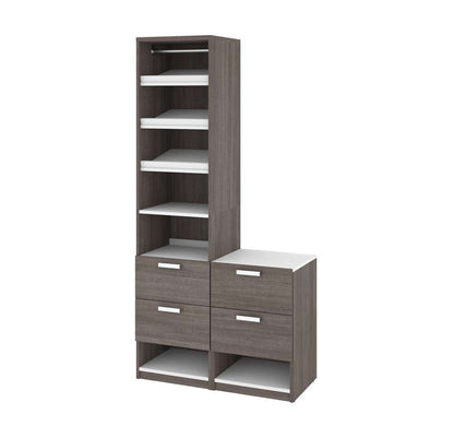 Bestar - Cielo 39 Closet Organizer with Drawers in Bark Grey & White - 80852-47 veiw 1