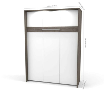 Bestar - Cielo 60W 59W Full Murphy Bed in Bark Grey & White - 80183-47 veiw 5