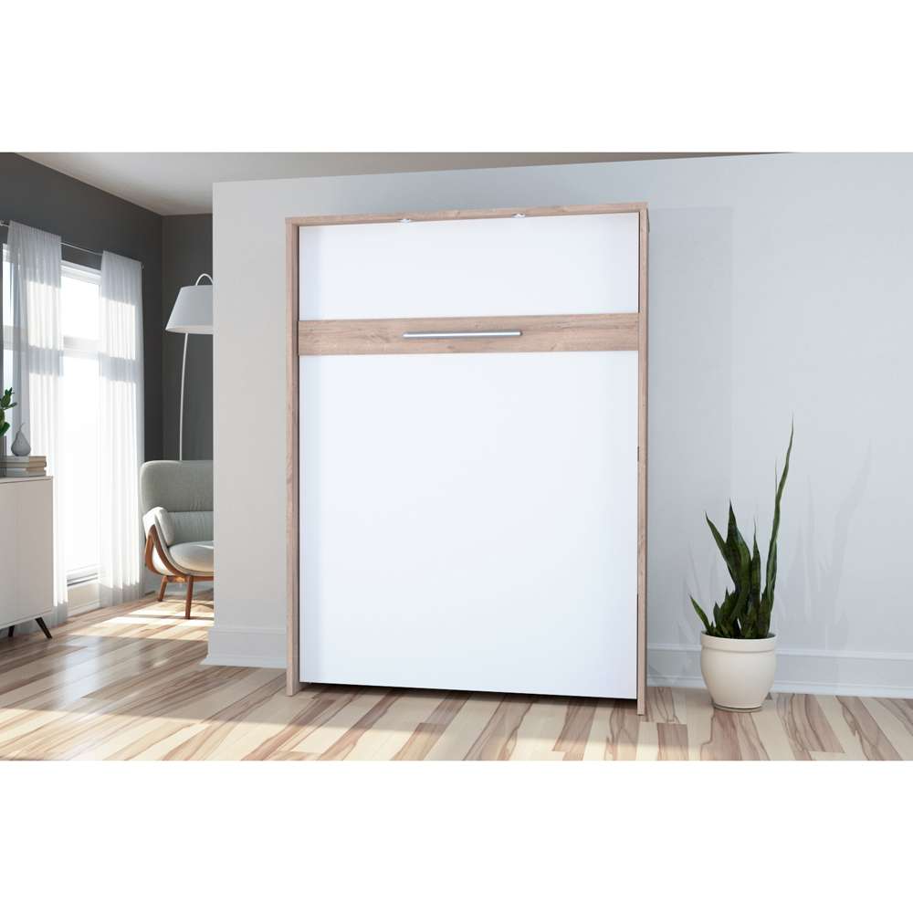 Bestar - Cielo 60W 59W Full Murphy Bed in Rustic Brown & White - 80183-000009 veiw 5