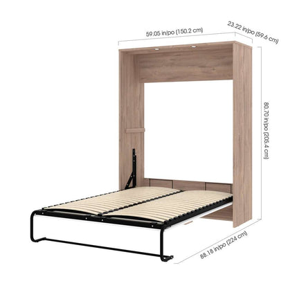 Bestar - Cielo 60W 59W Full Murphy Bed in Rustic Brown & White - 80183-000009 veiw 8