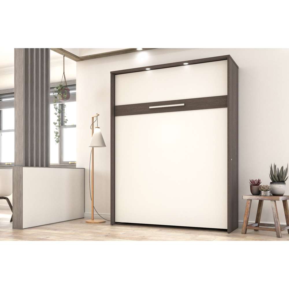 Bestar - Cielo 66W 65W Queen Murphy Bed in Bark Grey & White - 80184-47 veiw 4