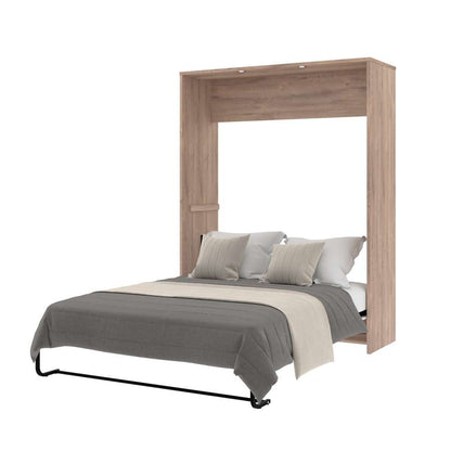 Bestar - Cielo 66W 65W Queen Murphy Bed in Rustic Brown & White - 80184-000009 veiw 4