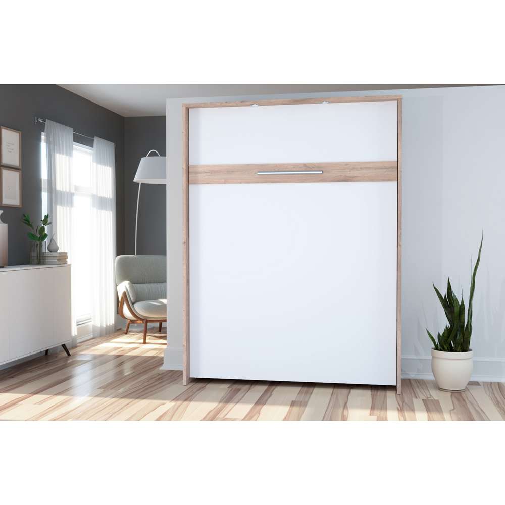 Bestar - Cielo 66W 65W Queen Murphy Bed in Rustic Brown & White - 80184-000009 veiw 5