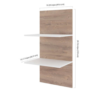 Bestar - Cielo 99W Full Murphy Bed with Floating Shelves and Drawers (98W) in Rustic Brown & White - 80891-000009 veiw 11