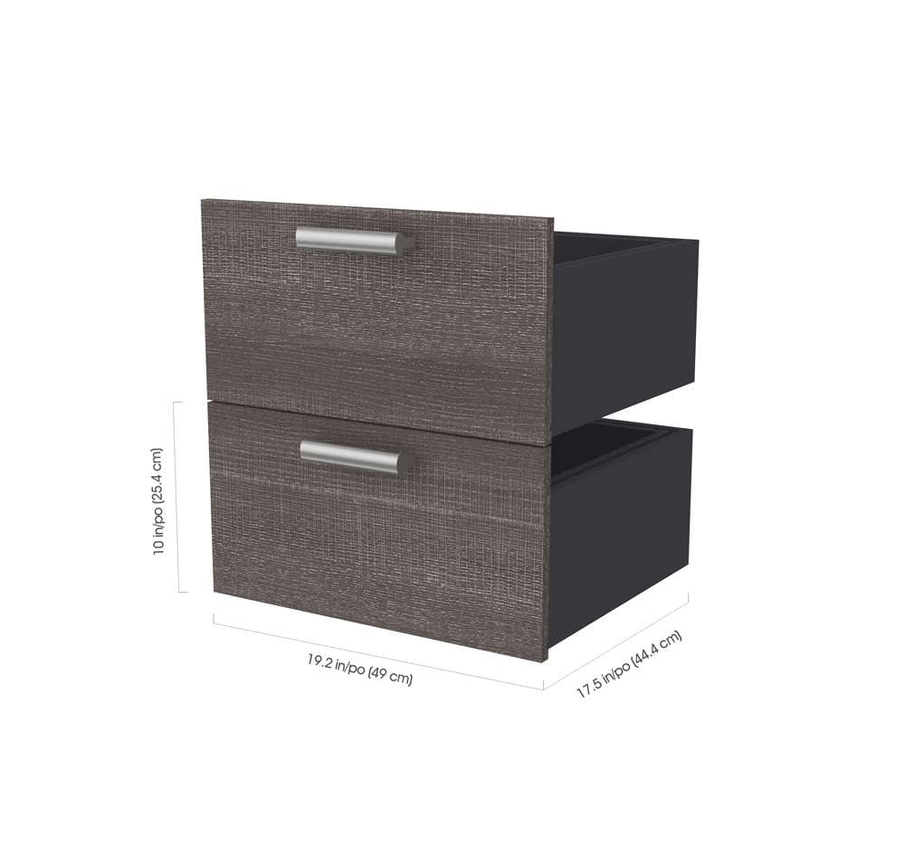 Bestar - Cielo Full Murphy Bed with Floating Shelves (79W) in Bark Grey & White - 80897-47 veiw 10